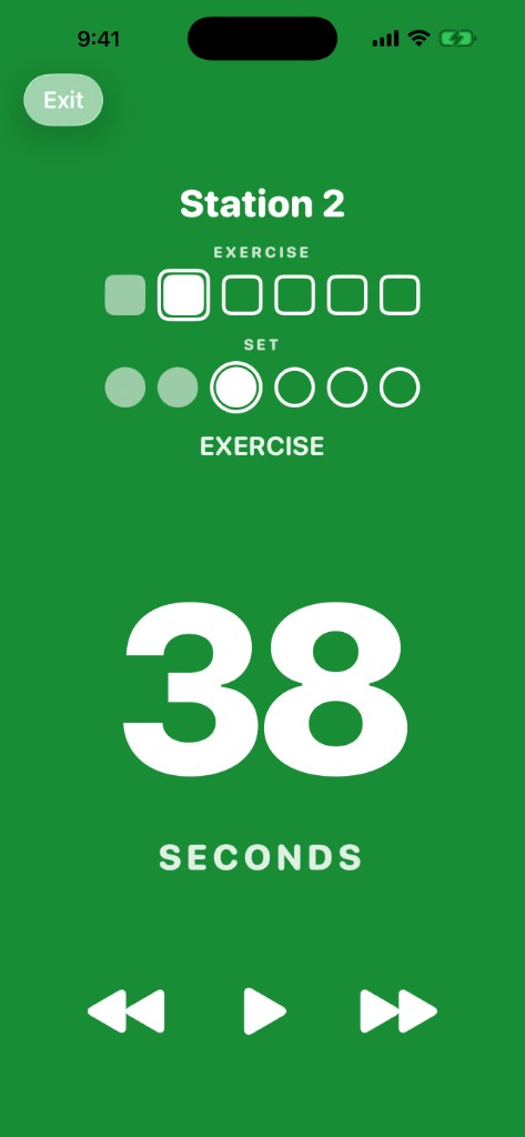 ValenTime App Active Workout Timer Screen
